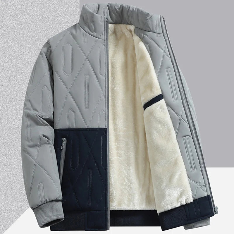 Men's Jacket Stand Collar Mens Parka Winter New Down Jacket Fleece Warm Jackets Men Business Leisure Coat Baseball Coats 2569 - Matrix Studios