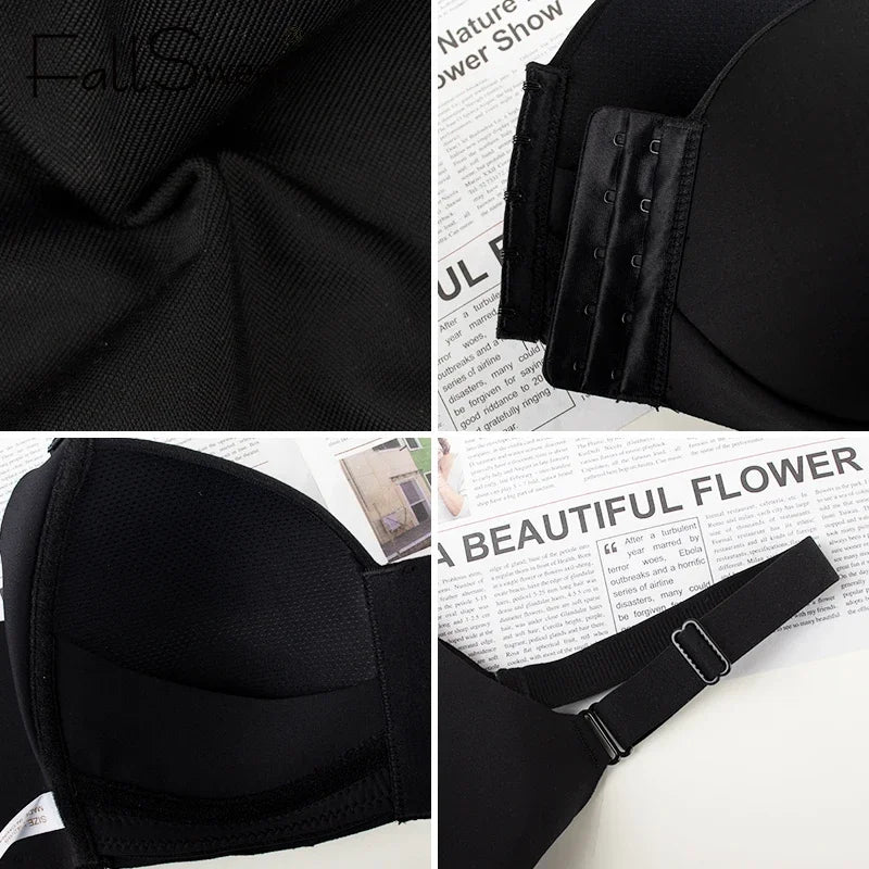 FallSweet Women's Front Closure Bra Plus Size Wireless Bralette Thin Cup Comfortable Underwear Mom Lingerie Seamless Brassiere - Matrix Studios