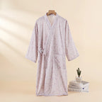 Japanese-style Kimono Pajamas Summer New 100% Cotton Gauze Pajamas Nightgown Ladies SPA Yukata Homewear Long Pajamas Women - Matrix-studios.com