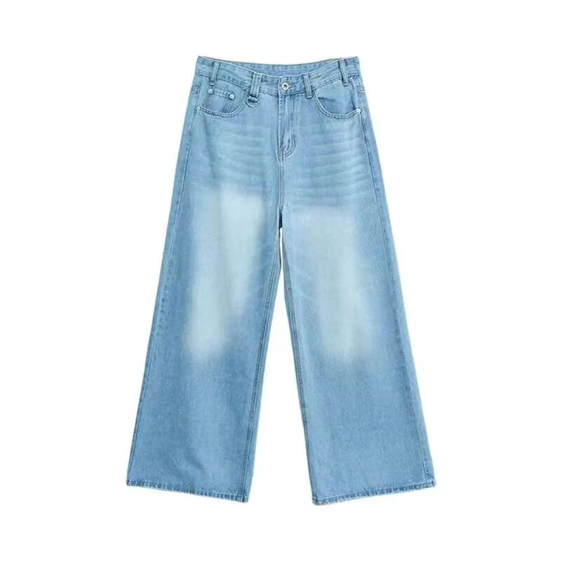 Summer Men Baggy Jeans Unisex Vintage American Style Straight Wide Leg Denim Pants Fashion Brand Hot Sale Casual Trousers - Matrix Studios