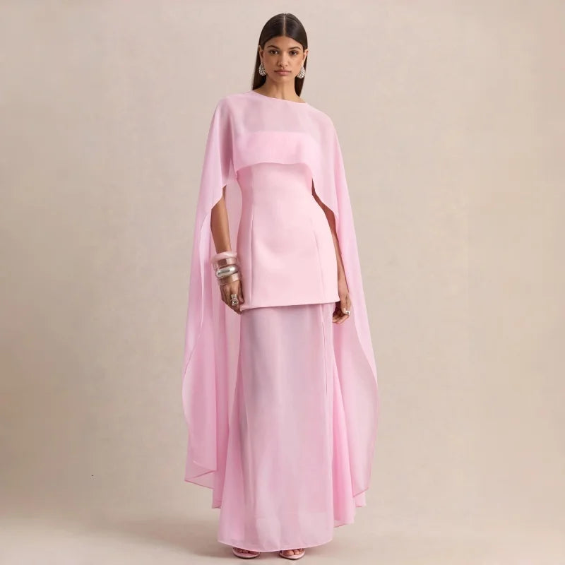 Women Chiffon Capelet Sheer Mesh Bridal Cape Shawl Wraps Asymmetrical High Low Flowy Wedding Party Cover Up Poncho Party Robes - Matrix Studios