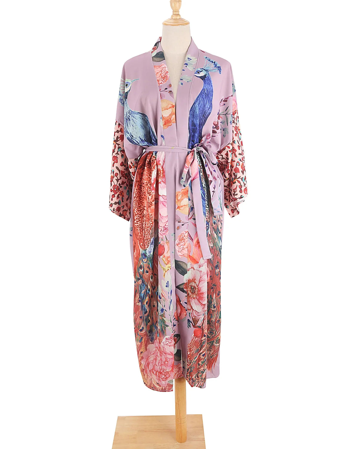 TEELYNN Casual Floral Print Cover-Ups Women Robe Vintage Gown Flare Sleeve Kimono Dress Boho Beach Wear Kaftan Summer Vestidos - Matrix Studios