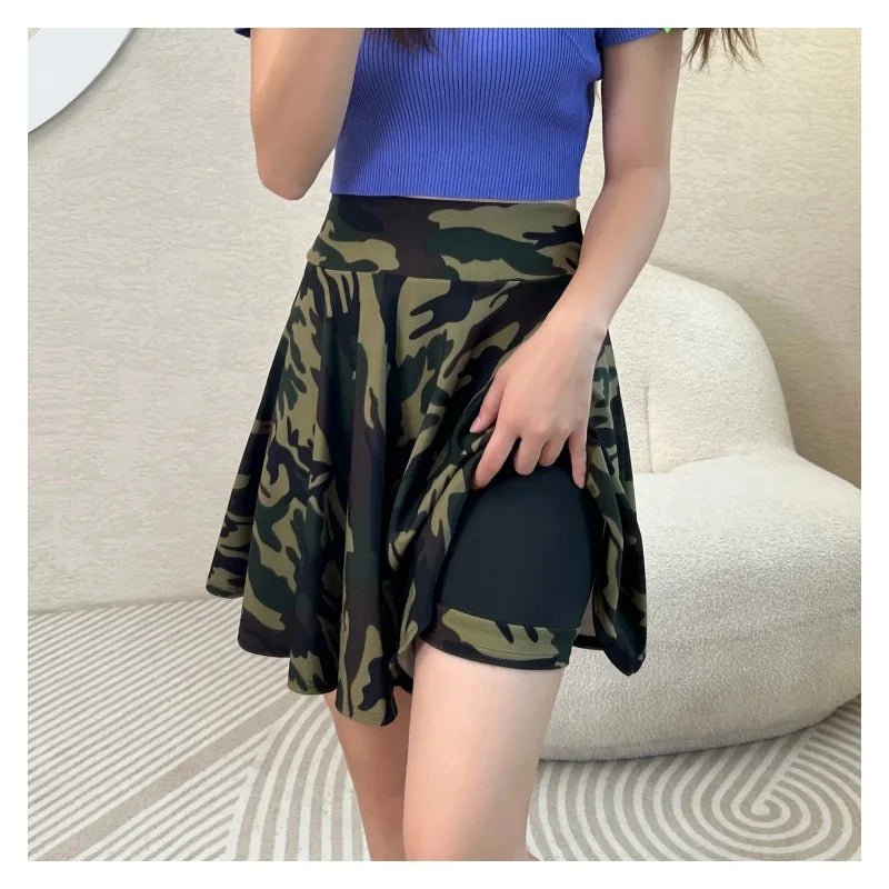 2025 Flared Skirts Women's Basic Shorts Skirt Fashion Versatile Black Casual Mini Skater Medium Pleated Fluffy Skirt Plus Size - Matrix-studios.com