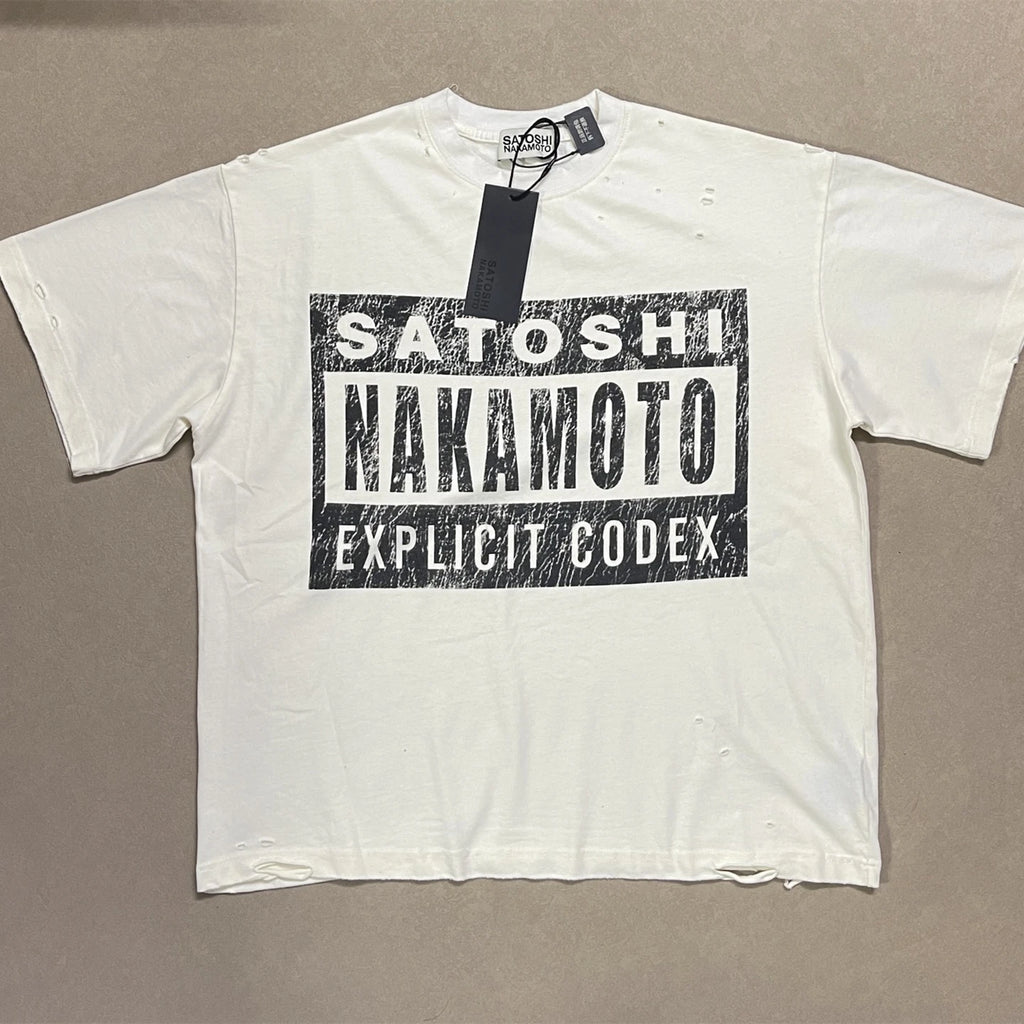 Apricot Color Satoshi Nakamoto Hole T Shirt Men Women Tee Tops T-Shirt - Matrix-studios.com