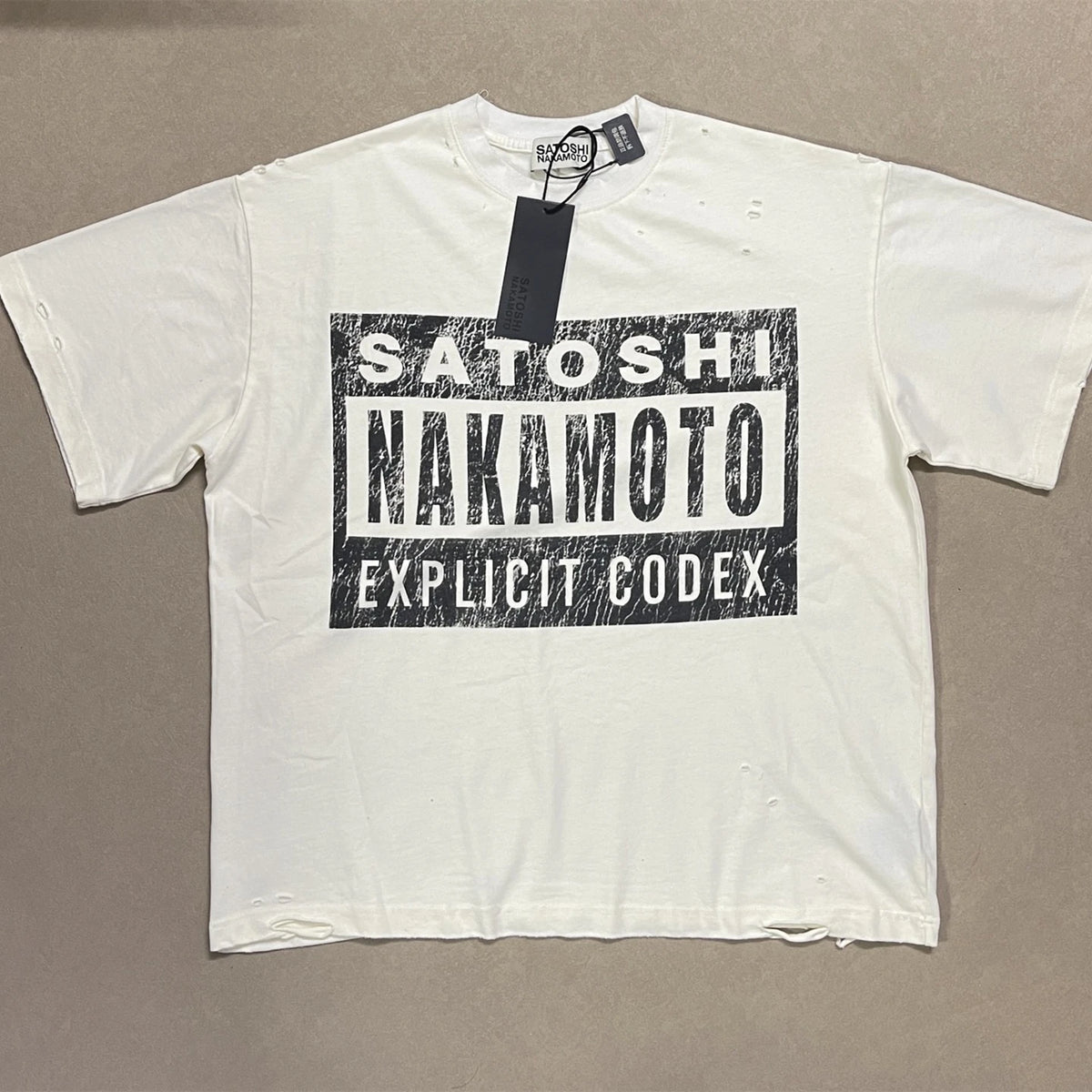 Apricot Color Satoshi Nakamoto Hole T Shirt Men Women Tee Tops T-Shirt - Matrix-studios.com