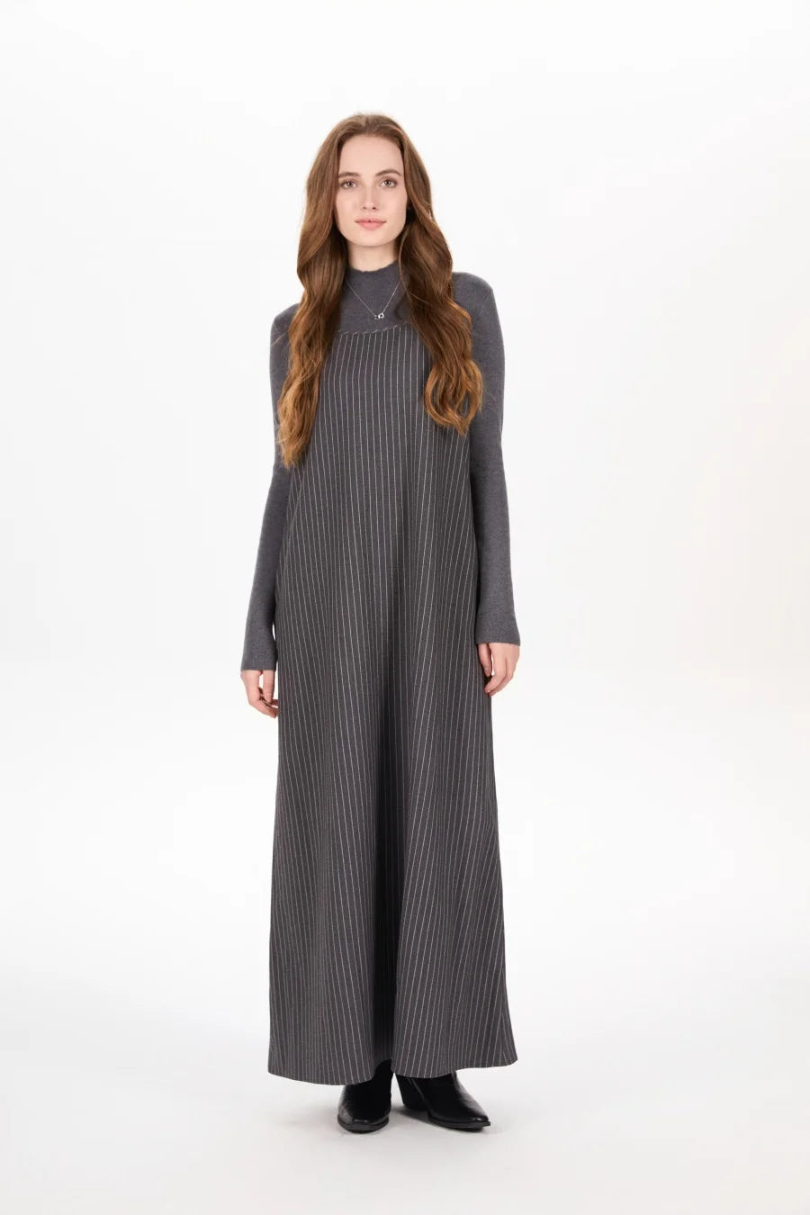 AS AW25 pinstripe collection slip dress + knit mockneck top + embroidery cableknit + stripe pleat skirt - Matrix-studios.com
