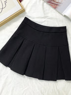 ZOKI Vintage Gray Pleated Skirt Women Kawaii High Waist Mini Skirts Korean Fashion School Uniform Harajuku Streetwear Spring - Matrix-studios.com