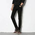 Fashion Mens Slim Fit Denim Pencil Pants High Quality Black White Skinny Stretch Jeans Mens High Street Jeans Four Season - Matrix Studios