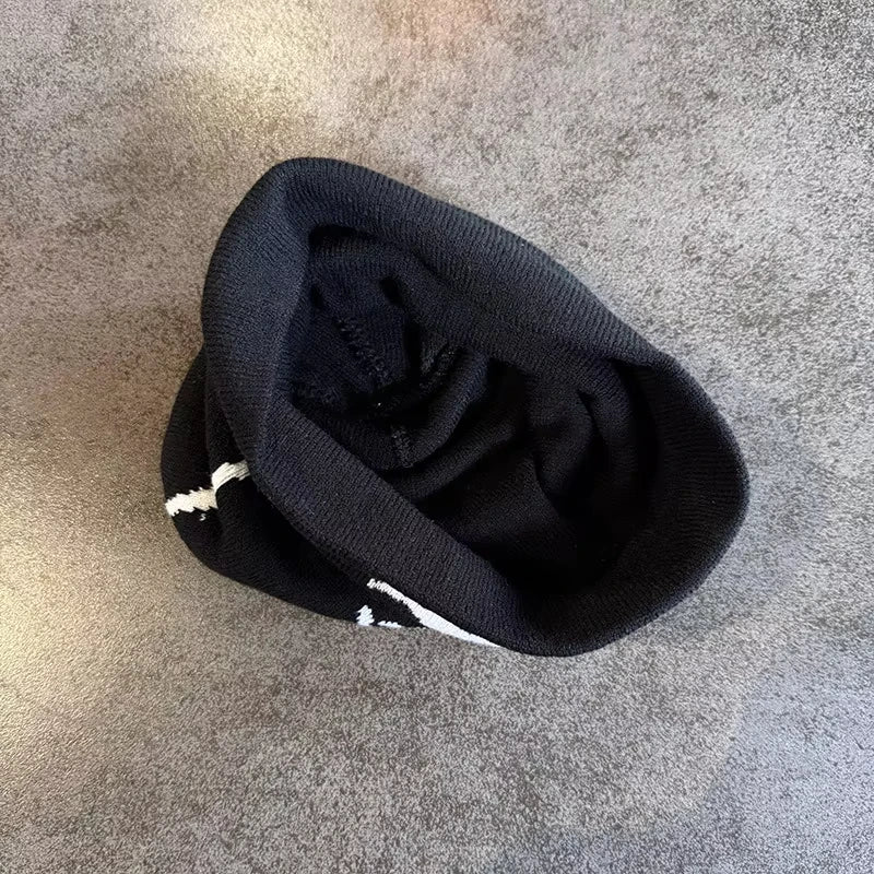 Printed Knit Hat Fashion Hip-Hop Trendy Winter Warm Knit Hat Unisex Pullover Hat
