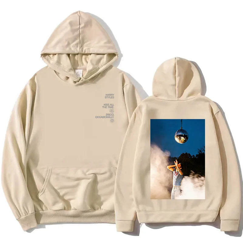 HarryStyles KISS ALL THE TIME. DISCO, OCCASIONALLY.  Hoodies Album Design Graphic Print Sweatshirts Women Clothing Fleece Hoodie - Matrix Studios