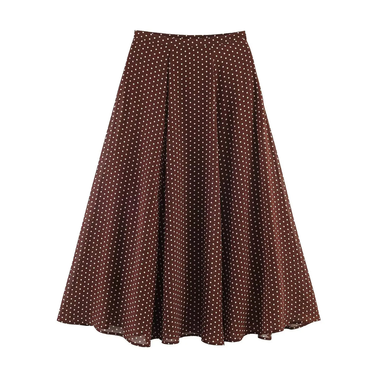 ETJ Women's Polka Dot Blouse Skirt Set 2026 Spring High Neck Batwing Sleeve Sheer Front Tie Bow Midi A-Line Dress Set - Matrix-studios.com