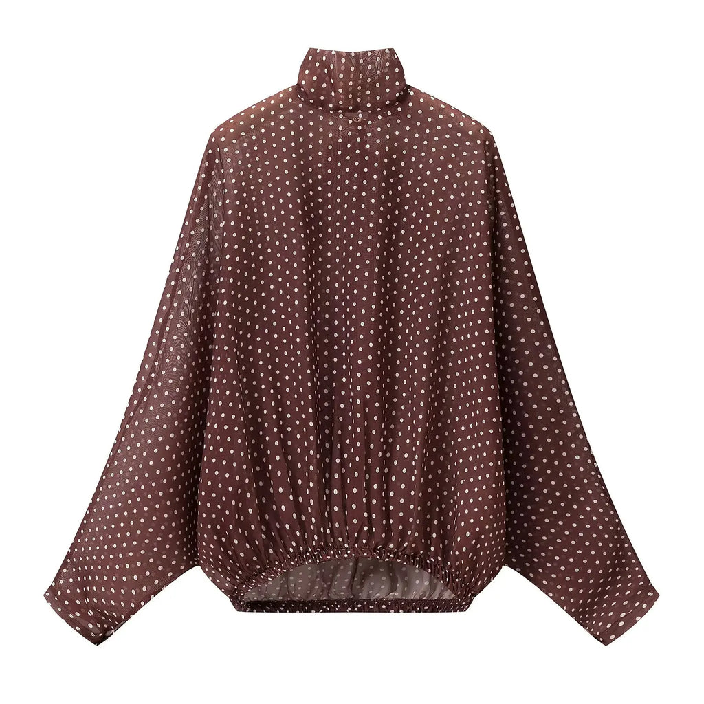 KONDALA Vintage Polka Dot Women Sets Chiffon Bow Tie Loose Blouses Loose Long Skirts Fashion 2026 Spring Summer Holiday Suits - Matrix-studios.com