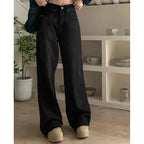 Women Fashion Loose Jeans Female High Waist Streetwear Designer Wide Leg Trousers Female Classic Gray Goth Straight Leg Pants - Matrix-studios.com