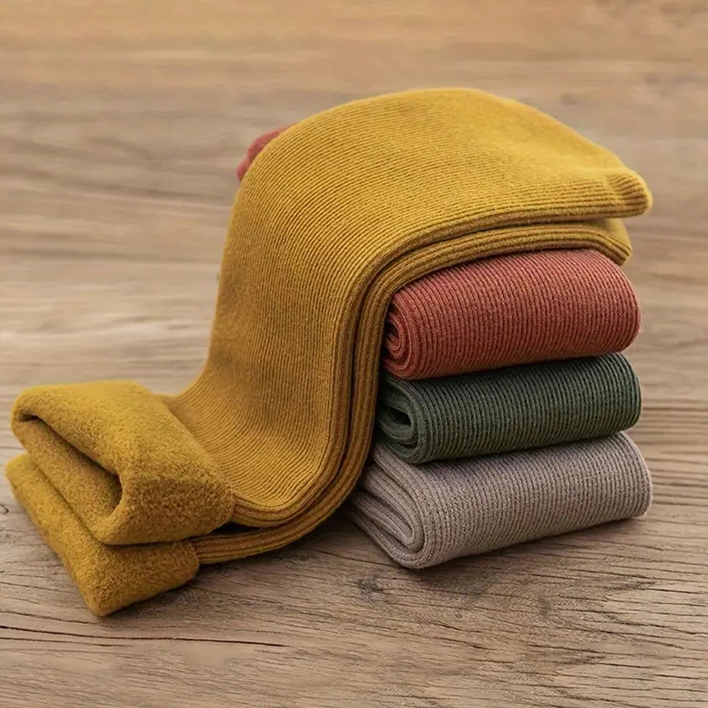 4 Pairs Winter Warm Solid Women Socks Thicken Thermal Socks Black Skin Seamless Snow Sock Unisex Socks - Matrix Studios