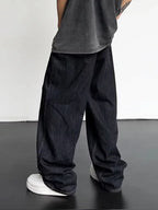 2026 Men HipHop Distressed Jeans Pants Men Ripped Patchwork Denim Pants Male Oversized Loose Casual Streetwear Wide Leg Trousers - Matrix Studios