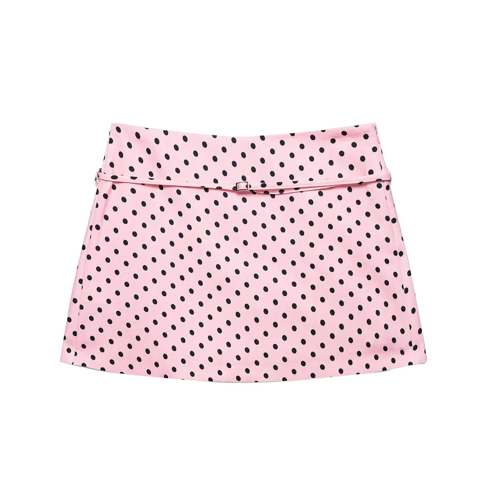 Women's Solid Color Skort with Belt Side Zipper Casual Shorts Skirts Fashionable And Stylish Women's Clothing - Matrix Studios