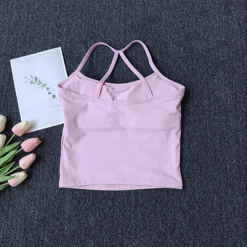 Women's Cross Back Push-Up Yoga Sports Bra Comfortable Gym Tank Top Workout Fitness Vest 'Naked Feeling' Gym Bra Fitness Wear - Matrix Studios