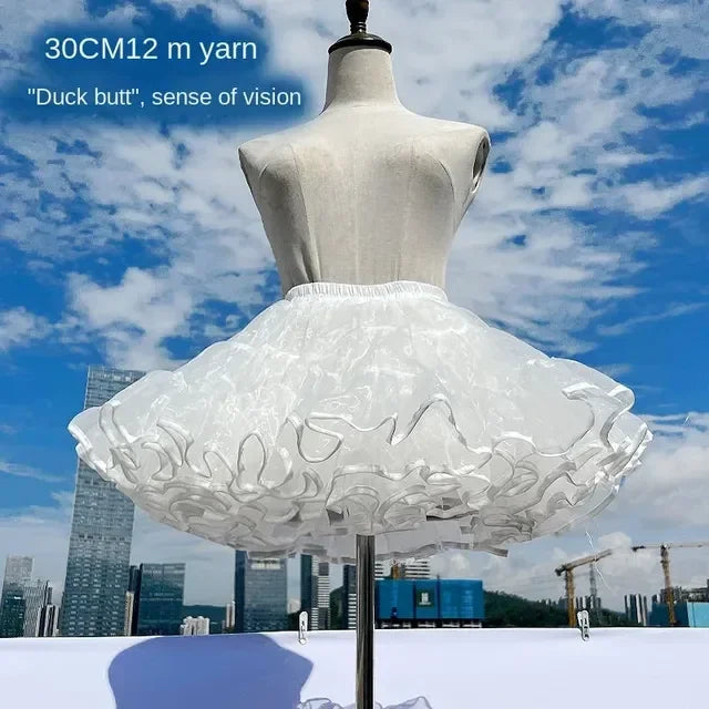 Multi-layer Ruffled Petticoats for Women Fluffy Bubble Skirt Crinoline Underskirt No Hoop Boneless Lolita Puffy Skirt Mini Skirt - Matrix-studios.com