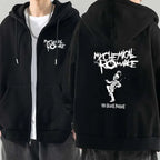 Men Fashion Hoodies Jacket Coats My Chemical Romance Mcr Dead Zipper Hoodie Top Loose Black Parade Punk Emo Zip Up Sweatshirt - Matrix Studios