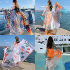 Large 125x180cm Shawl Sarong Wrap Thin Transparent Travel Beach Sunscreen Scarf for Women Bikini Brazilian Swimsuit Cover-ups - Matrix Studios