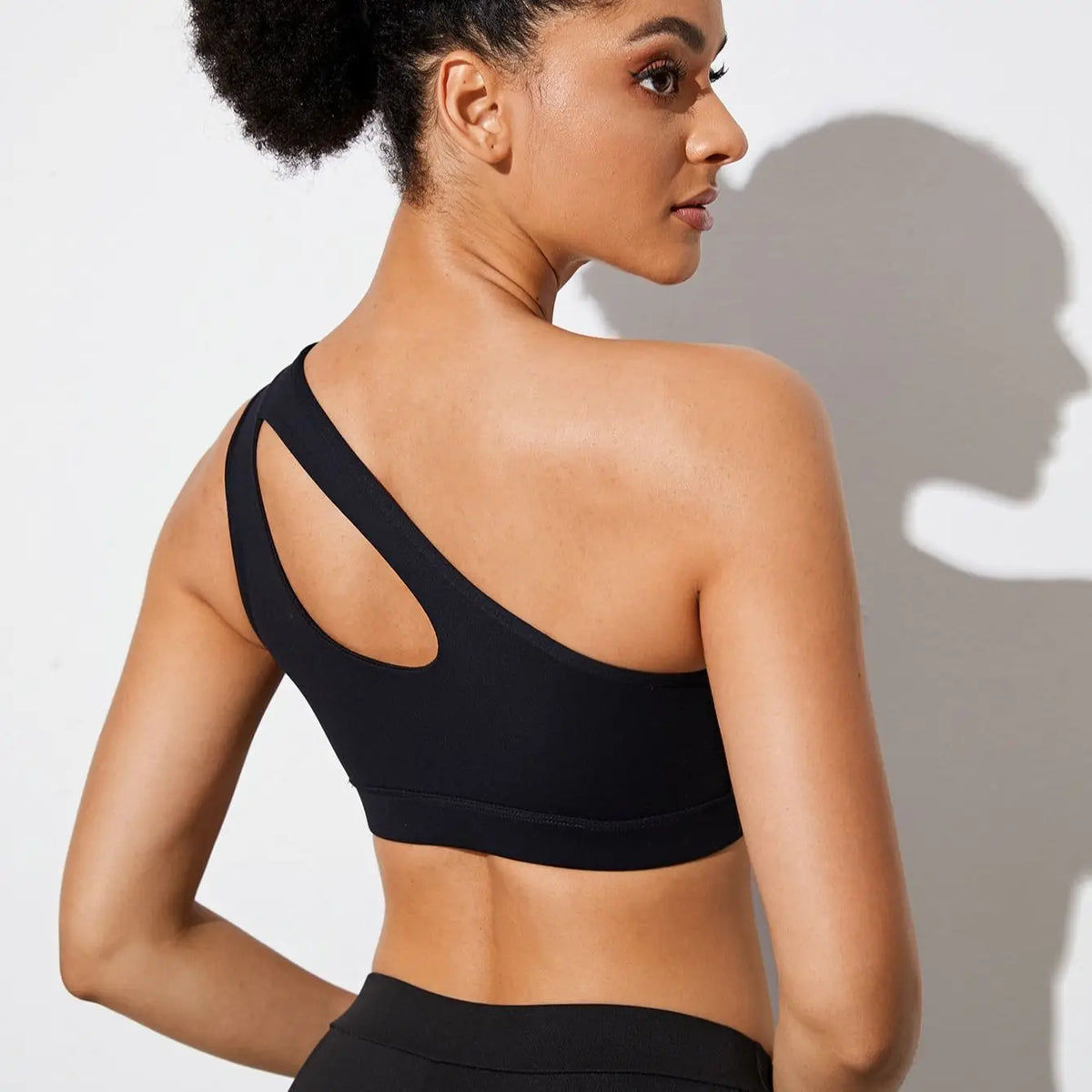 Women Sports Bra Push Up Fitness Bras One Shoulder Shockproof Yoga Bra Black White Yoga Running Bra Sexy Vest - Matrix Studios