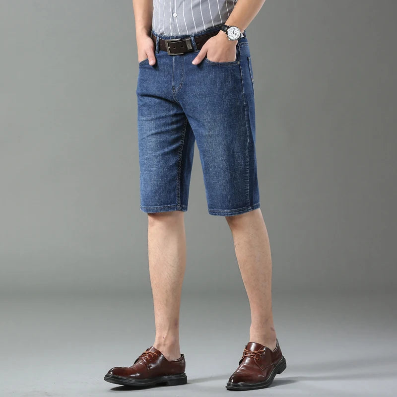 Summer Shorts Jeans Men Denim Pants Stretch Black Fashion Design Men's Jeans Slim Straight Male Short Jeans - Matrix Studios