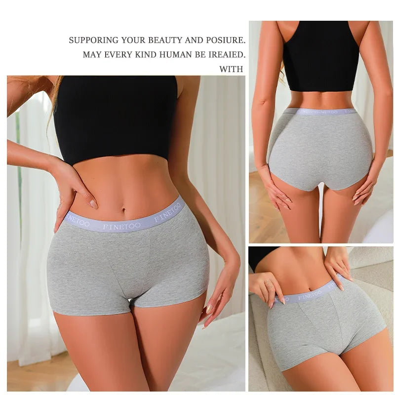 3Pcs Women's Panties Cotton Seamless Sports Boxers Underwear Female Solid Color Briefs Lingerie Intimate Underpant Finetoo S-XXL - Matrix Studios
