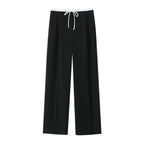 MUJER 2025 Wide Leg Pants for Women High Waist Baggy Pants Woman Summer Pleated Loose Pants Women Streetwear Tied Woman Trousers
