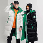 New Winter Jacket Men's Long Luxury Business Thickened Down Cotton Warm Parkas Men's Street Snow Cold-proof Hooded Padded Coat - Matrix Studios