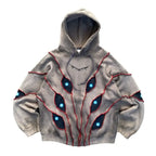 Gothic Punk Eye Pattern Patchwork Hoodies Women Y2k Top New Retro Loose Long Sleeve Sweatshirt Men and Women Hoodie Streetwear - Matrix Studios