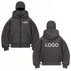Customized Double-hooded Zipper Hoodies Men Personality Printed Long Sleeve Zip Up Sweatshirts Women Ninja Mask Pullovers Jacket - Matrix Studios