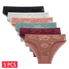 5 PCS/SET New Arrival Low Rise Ladies Sexy Lace Panty Underpants Panties For Women Lingerie Cotton Briefs - Matrix Studios