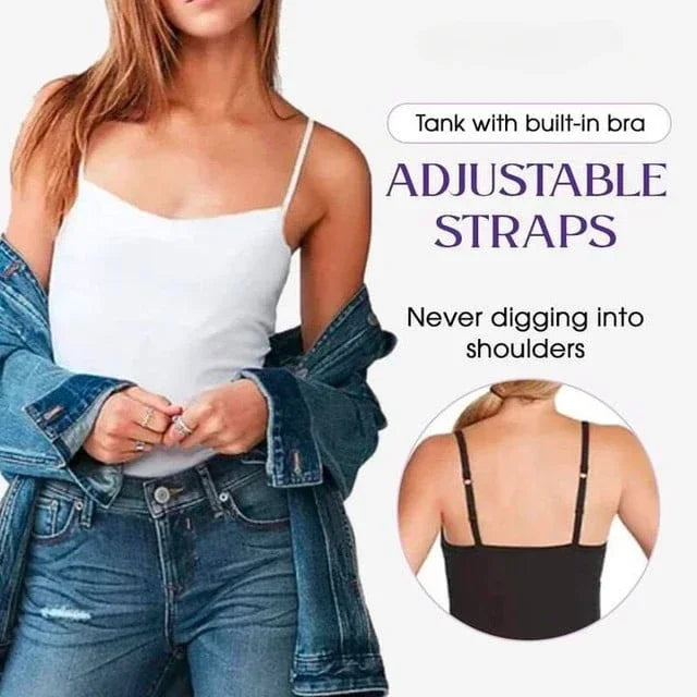 Cami Bra – Women's Camisole With Built In Padded Bra Vest Dropshipping As Seen on Tiktok Pink Top For Women Pajamas Home Wear - Matrix-studios.com