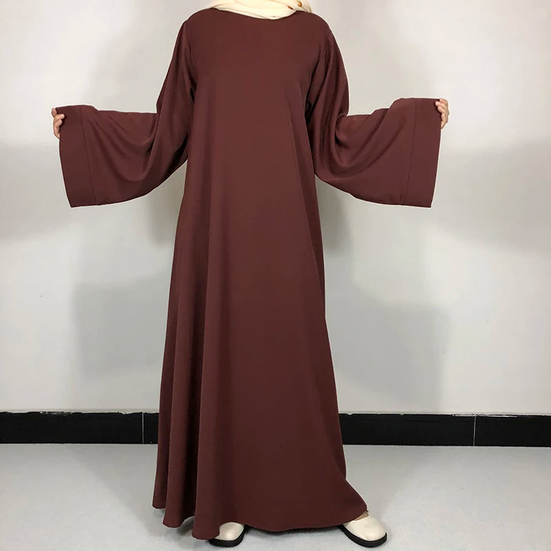 15 Colors Basic Plain Nida Abaya With Free Belt High Quality Muslim Women Modest Simple Dress EID Ramadan Islamic Clothing - Matrix-studios.com