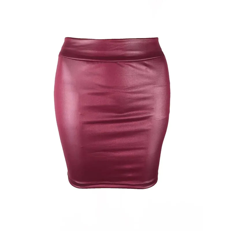 Black Slim Imitation Leather Pencil Mini Skirt High Waist Sexy Fashion Korean Short Skirts Women Wholesale Summer Sweet - Matrix-studios.com