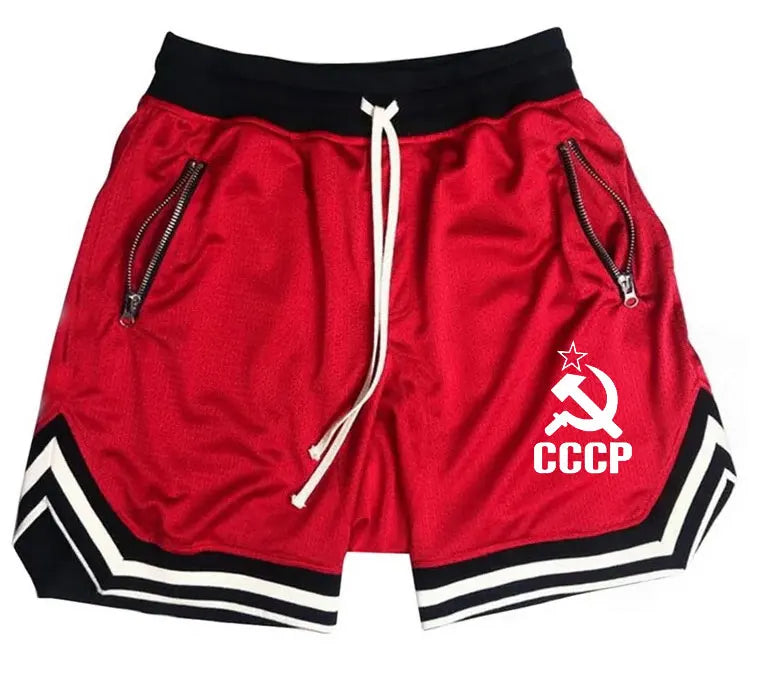 Summer CCCP Russia Men's Casual Fashion Basketball Shorts Brand Multicolor Hip Hop Men's Comfortable Casual Basketball Pants