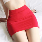 Sexy Thin Skinny Mini Skirt Without Lining Solid Color Low-rise See-through Hip Lifting Short Skirt Women Clubwear - Matrix-studios.com