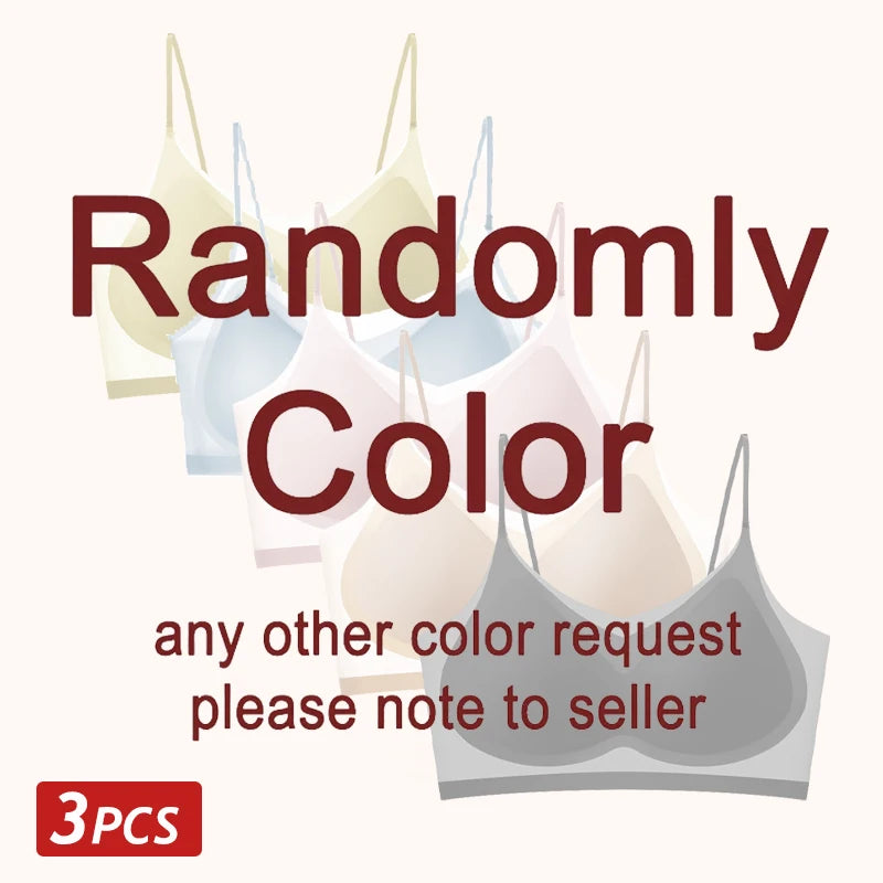 3PCS Ultra-Thin Breathable Ice Silk Bras Women's Seamless Back Halter Vest Wrap Bras Chest Gather Together Light Breathable Tops - Matrix Studios