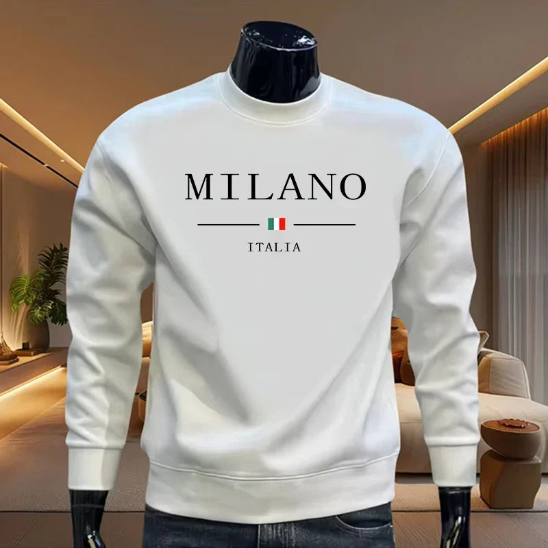 Italy Fashion Printed Hoodies for Men High Grade Daily Casual Long Sleeved Pullover Male Home Outdoor Comfortable Soft Sweater - Matrix Studios