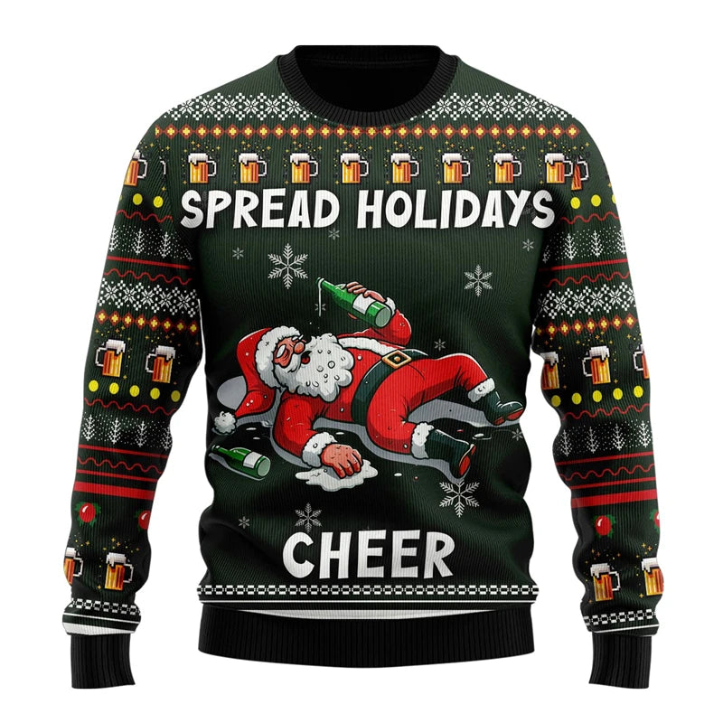 Fashion Beer Ugly Christmas Sweater For Women Clothes Hip Hop Bar Party Men Sweatshirts Casual Male Pullovers Beers Tracksuit - Matrix Studios