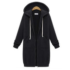 2025 Women's Autumn Winter ThickenHoodies Parkas Loose Hooded Jackets Zipper Pocket Maxi Size Sweatshirt Sports Dresses Outwear - Matrix Studios