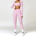 Summer 2PCS Yoga Suit Sports Set Women Quick-Dry Gym Set Women Tracksuit Running Workout Long Sleeve Sports Shirt Yoga Clothing - Matrix-studios.com