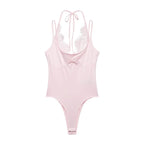 Women's Bodysuit 2026 New Fashion Summer Black Spliced Lace Bodysuit for Women Elegant Chic Personality Spaghetti Strap Bodysuit - Matrix Studios
