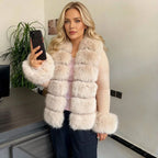 Women Knit Faux Fur Cardigan Spring Autumn Elegant Ladies Fashion Faux Fur Coat Knitted Sweater with Fake Fox Fur Collar - Matrix Studios