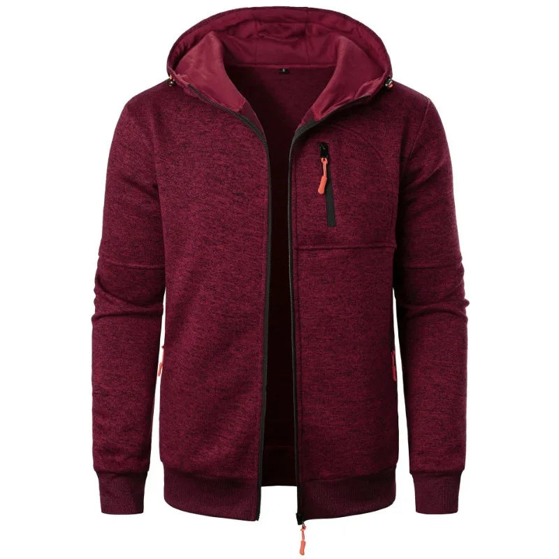 New Streetwear Men's Long Sleeve Sweatshirts for Men Zipper Hooded Oversize Winter Warm Jacket Coat Outdoor Tracksuit Men - Matrix Studios