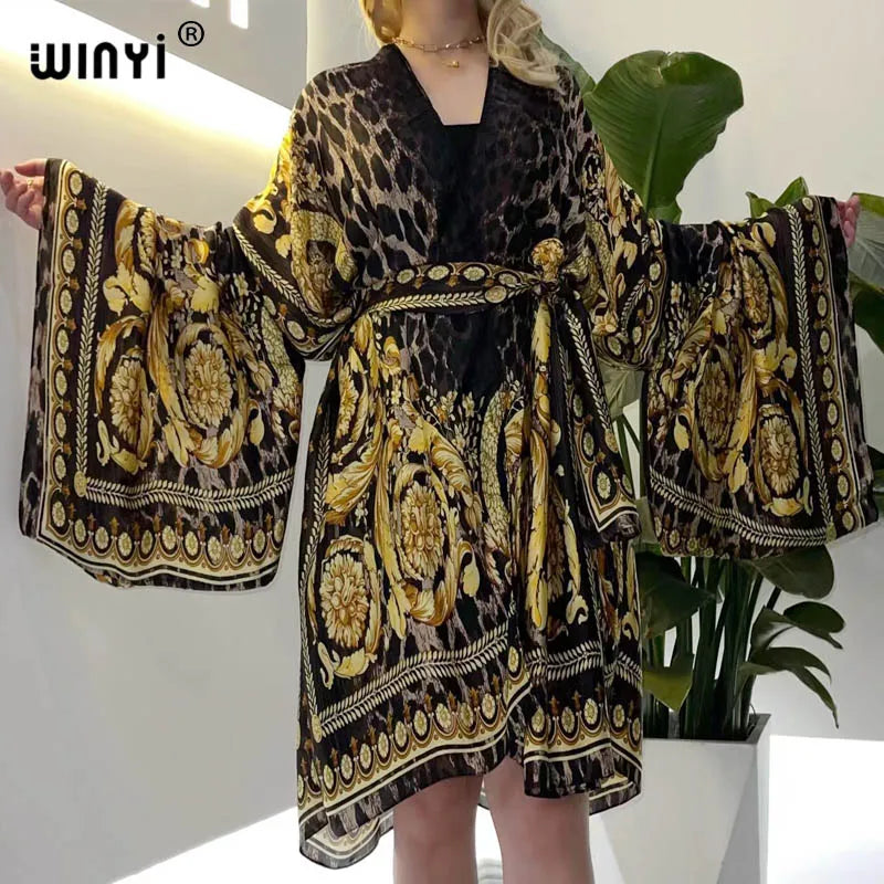 Europe WINYI New Tunic Bikini Sweet Lady New Boho Cardigan Stitch Cocktail Sexy Boho Maxi Holiday Long Sleeve KIMONO Mujer - Matrix Studios