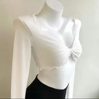 Fashion Elegant Women Sexy See Through Solid Cardigans Long Sleeve Mesh Vintage Lace Up Crop Tops Streetwear Short Cardigans - Matrix Studios