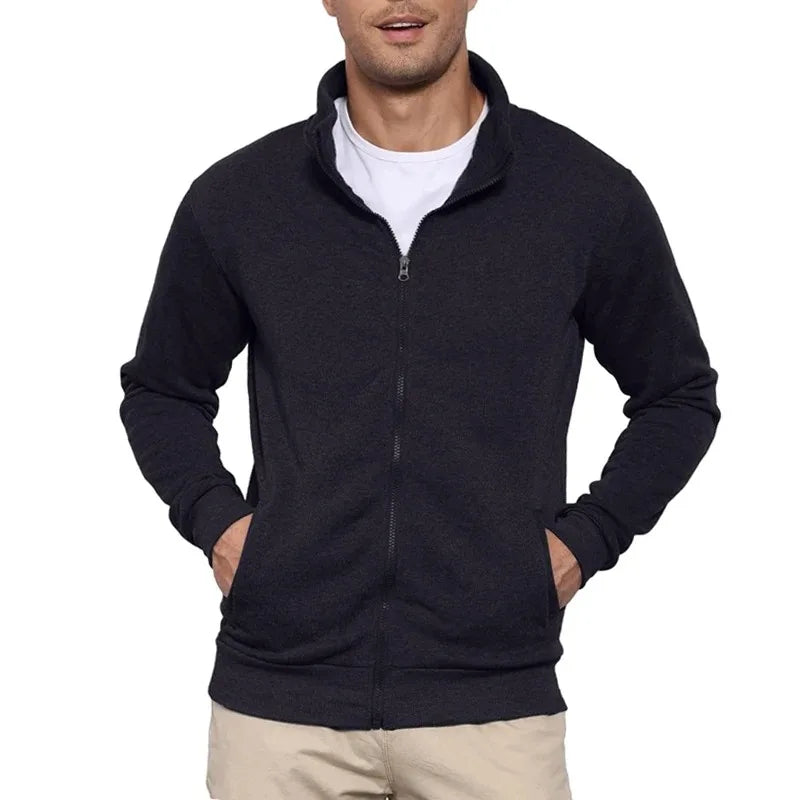 Autumn Men's Sweatshirts Jacket Man Without Hood Zip Coats Outdoor Sport Lightweight Long Sleeve Streetwear Slim Fit Cardigan - Matrix Studios