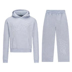 Letter patch embroidered hooded sweatshirt suit new fashion brand loose hip hop street retro pullover trousers suit hot sale
