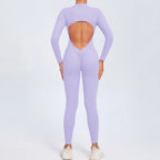 Sports Jumpsuit Woman Gym One Pieces Fitness Overalls Long Jumpsuits Summer Sexy Clothes for Women Long Sleeves Sportswear Blue - Matrix Studios